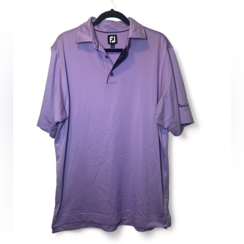 FootJoy Men Size Large Purple ZigZag Pattern Short‎ Sleeve Golf Polo